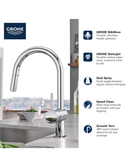 Grohe 31378 Minta Ohm Sink Pull-Out Spray, Us