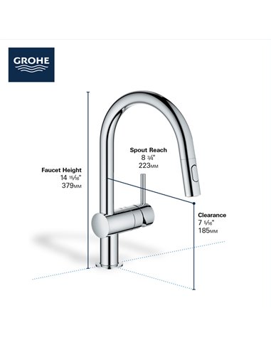 Grohe 31378 Minta Ohm Sink Pull-Out Spray, Us