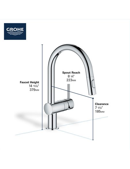 Grohe 31378 Minta Ohm Sink Pull-Out Spray, Us