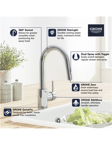 Grohe 31479 Concetto Ohm Prep Sink H.Sp.Ex.Spray Us