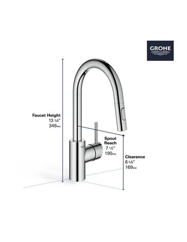 Grohe 31479 Concetto Ohm Prep Sink H.Sp.Ex.Spray Us
