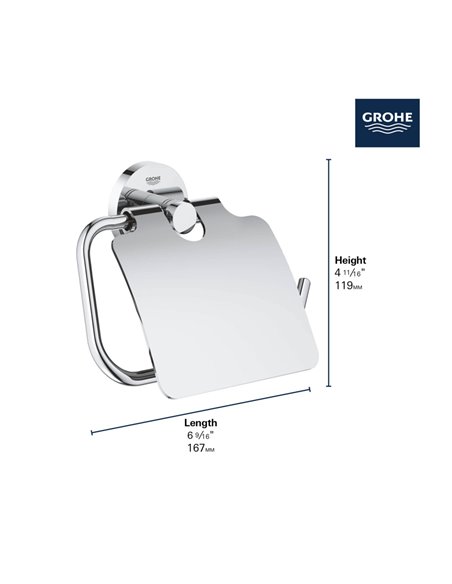 Grohe 40367 Essentials Toilet Paper Holder W/Cover