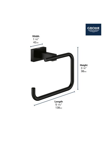 Grohe 40507 Essentials Cube Paper Holder W/O Cover