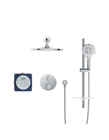 Grohe 103066 Rainshower GrohTherm 2-Handle Thermostatic Dual Function Shower Kit 