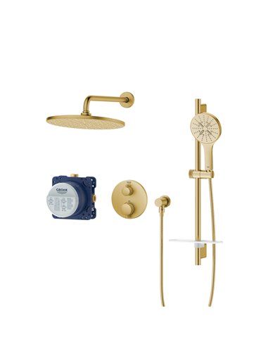 Grohe 103066 Rainshower GrohTherm 2-Handle Thermostatic Dual Function Shower Kit 