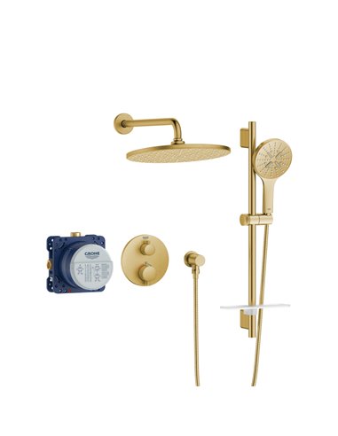 Grohe 103066 Rainshower GrohTherm 2-Handle Thermostatic Dual Function Shower Kit 