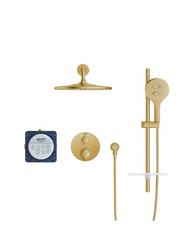 Grohe 103066 Rainshower GrohTherm 2-Handle Thermostatic Dual Function Shower Kit 