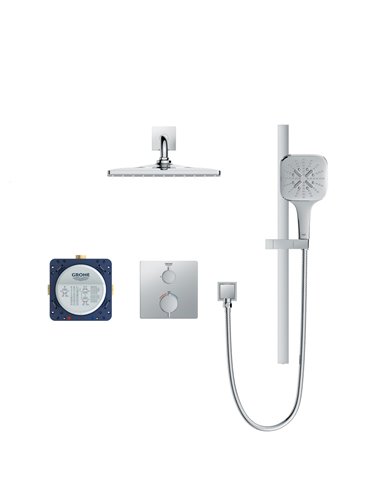 Grohe 103069 Rainshower GrohTherm 2-Handle Thermostatic Single Function Shower Kit 