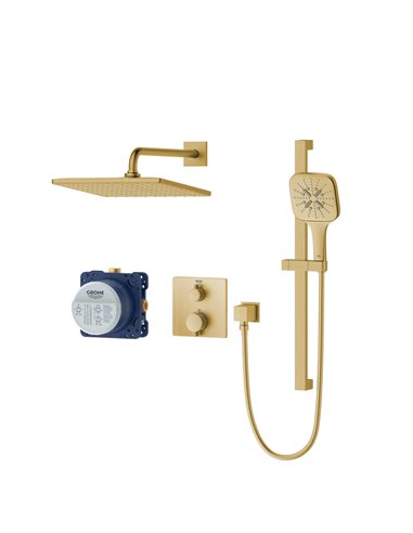 Grohe 103069 Rainshower GrohTherm 2-Handle Thermostatic Single Function Shower Kit 