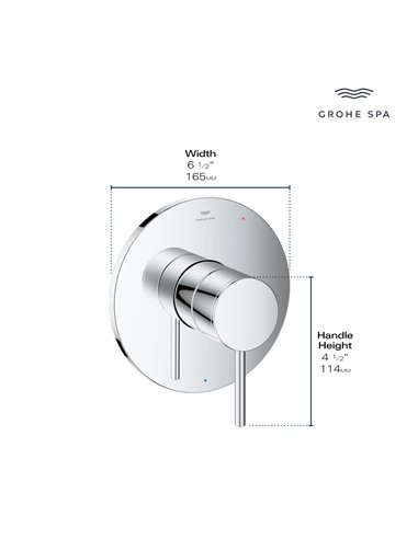 Grohe 14214 Atrio New Single Function Pressure Balance Valve Trim with Cartridge