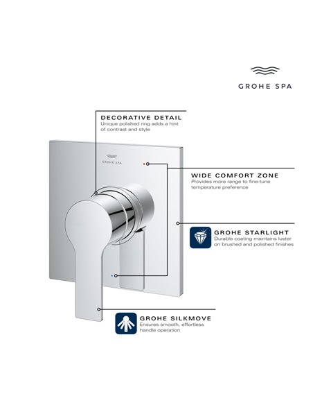 Grohe 19375 Allure New Pressure Balance Valve Trim with Cartridge
