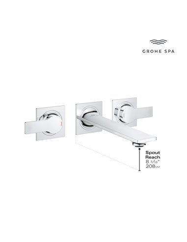 Grohe 20586 Allure New 2-Handle Wall Mount Faucet 1.2 GPM