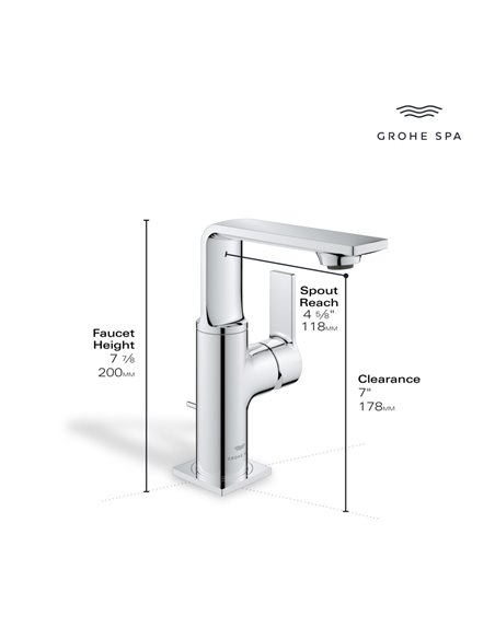 Grohe 23857 Allure New Single-Hole Single-Handle M-Size Bathroom Faucet 1.2 GPM