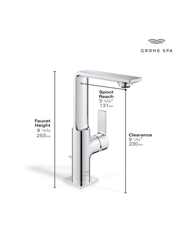 Grohe 23858 Allure New Single-Hole Single-Handle L-Size Bathroom Faucet 1.2 GPM