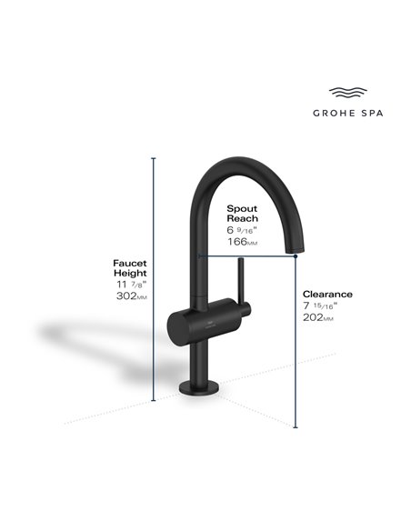 Grohe 24350 Atrio New Single Hole Single-Handle L-Size Bathroom Faucet 1.2 GPM