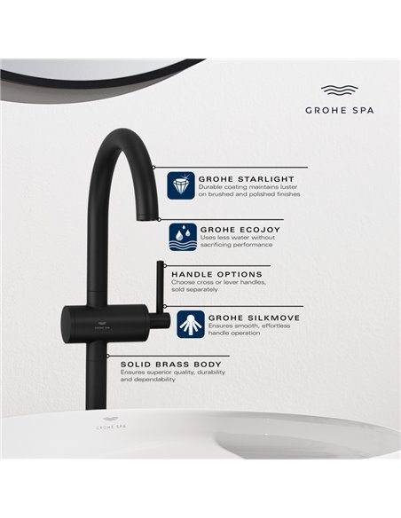 Grohe 24350 Atrio New Single Hole Single-Handle L-Size Bathroom Faucet 1.2 GPM