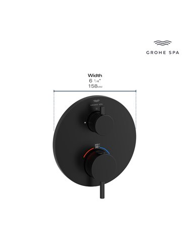 Grohe 24360 Atrio New Single Function 2-Handle Thermostatic Valve Trim