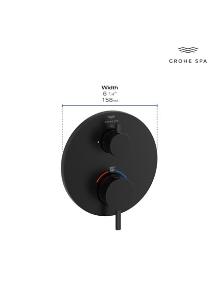 Grohe 24360 Atrio New Single Function 2-Handle Thermostatic Valve Trim