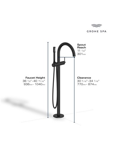 Grohe 24368 Atrio New Single-Handle Freestanding Tub Faucet with 1.75 GPM Hand Shower