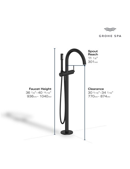 Grohe 24368 Atrio New Single-Handle Freestanding Tub Faucet with 1.75 GPM Hand Shower