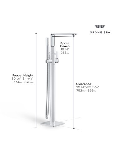 Grohe 25222 Allure New Single-Handle Freestanding Tub Faucet with 1.75 GPM Hand Shower