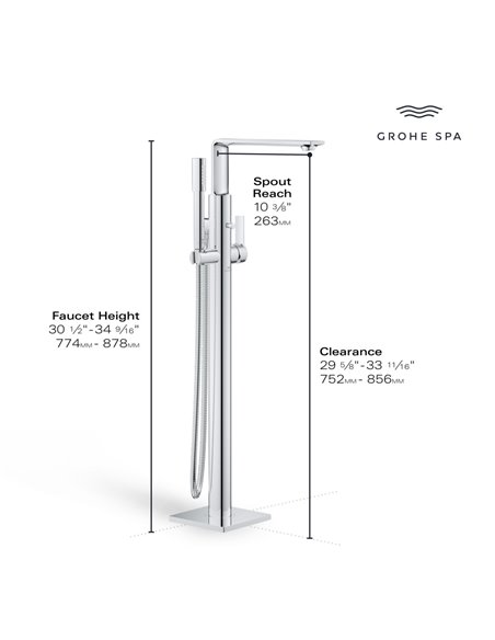 Grohe 25222 Allure New Single-Handle Freestanding Tub Faucet with 1.75 GPM Hand Shower