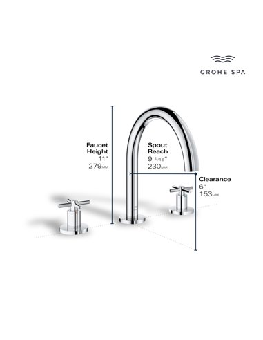 Grohe 25273 Atrio New 3-Hole 2-Handle Deck Mount Roman Tub Faucet