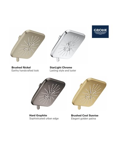 Grohe 26797 Rainshower Shower Head, 6-1/2" - 3 Sprays, 1.75gpm