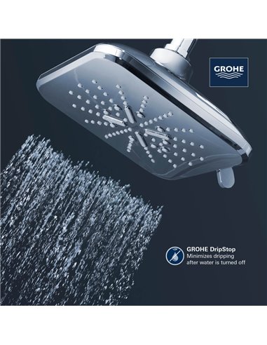 Grohe 26797 Rainshower Shower Head, 6-1/2" - 3 Sprays, 1.75gpm