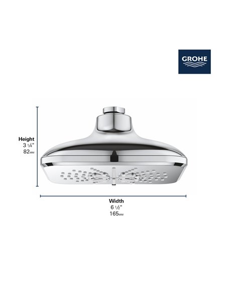 Grohe 26797 Rainshower Shower Head, 6-1/2" - 3 Sprays, 1.75gpm