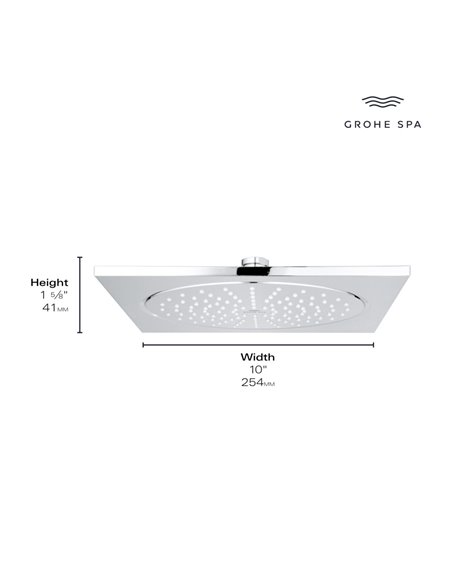 Grohe 26872 Rainshower 10" Shower Head - 1 Spray, 9.5 L/min - 2.5 GPM