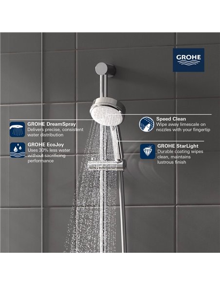 Grohe 27571 Tempesta 100 Hand Shower - 2 Sprays, 5.7 L/min (1.5 gpm)
