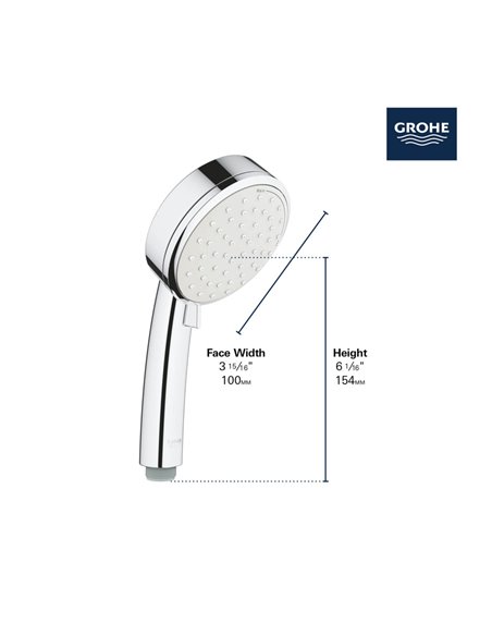 Grohe 27571 Tempesta 100 Hand Shower - 2 Sprays, 5.7 L/min (1.5 gpm)