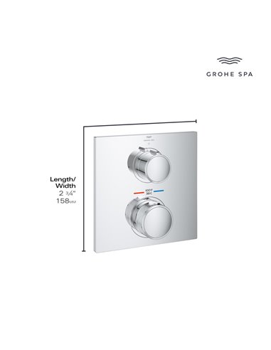 Grohe 29177 Allure New Single Function 2-Handle Thermostatic Valve Trim