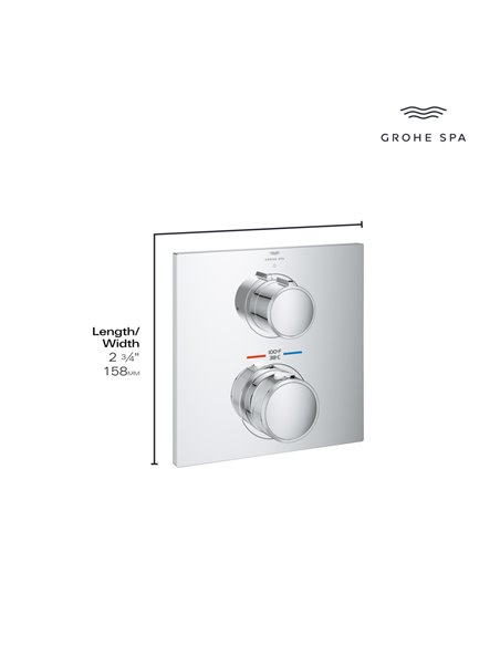 Grohe 29178 Allure New Dual Function 2-Handle Thermostatic Valve Trim