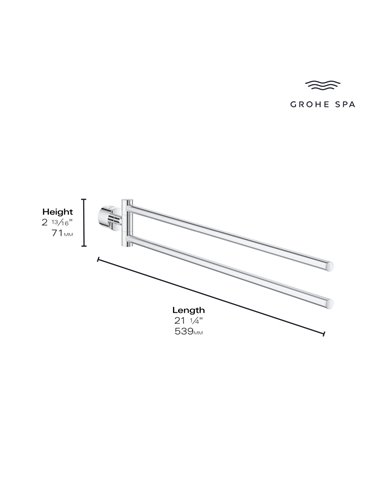 Grohe 40888 Atrio New Double Towel Bar