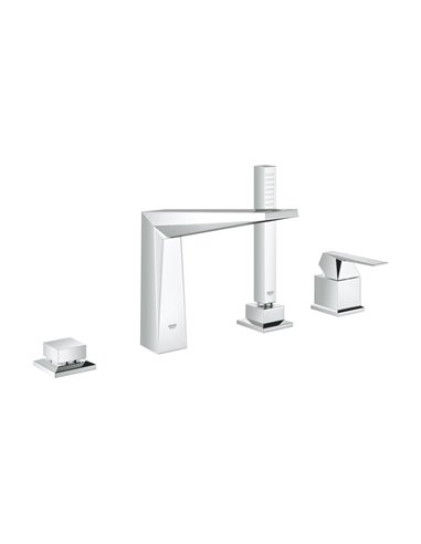 Grohe 19787 Allure Brilliant 4-Hole Single-Handle Deck Mount Roman Tub Faucet with 6.6 L/min - 1.75 GPM Hand Shower