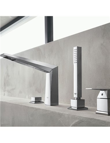 Grohe 19787 Allure Brilliant 4-Hole Single-Handle Deck Mount Roman Tub Faucet with 6.6 L/min - 1.75 GPM Hand Shower