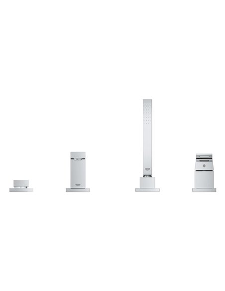 Grohe 19897 Eurocube 4-Hole Single-Handle Deck Mount Roman Tub Faucet with 6.6 L/min - 1.75 GPM Hand Shower