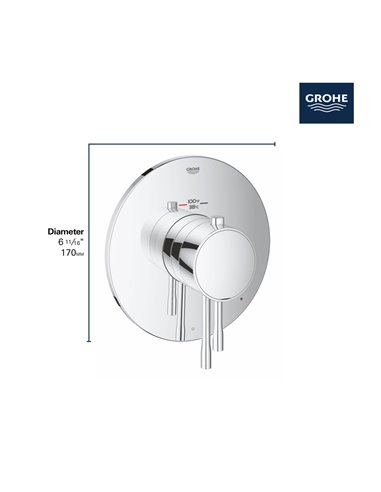 Grohe 19987 Essence New Single Function Thermostatic Valve Trim
