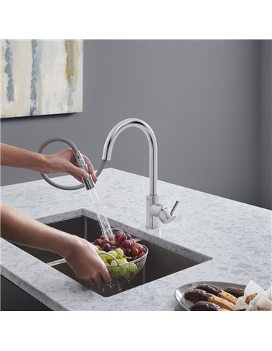 Grohe 31349 Concetto Single-Handle Pull Down Kitchen Faucet Dual Spray 5.7 L/min - 1.5 gpm 