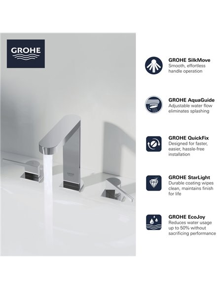Grohe 20302 Plus 8" Widespread 2-Handle L-Size Bathroom Faucet 4.5 L/min - 1.2 GPM