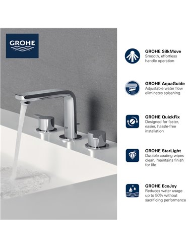 Grohe 20578 Lineare 8" Widespread 2-Handle M-Size Bathroom Faucet 4.5 L/min - 1.2 GPM