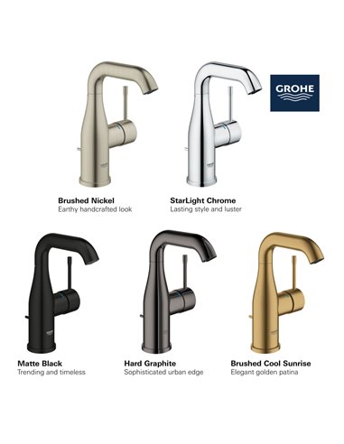 Grohe 23485 Essence New Single Hole Single-Handle M-Size Bathroom Faucet 4.5 L/min - 1.2 GPM