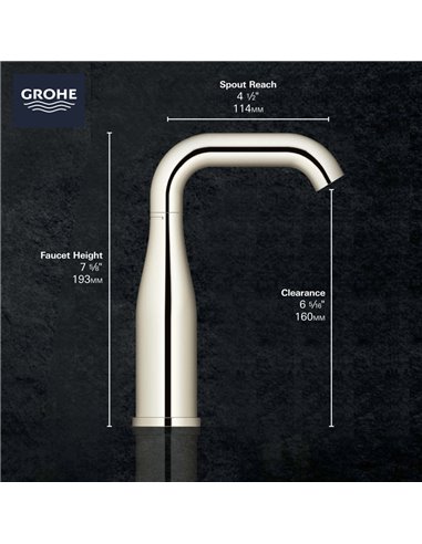Grohe 23485 Essence New Single Hole Single-Handle M-Size Bathroom Faucet 4.5 L/min - 1.2 GPM