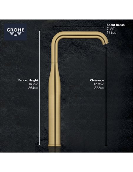Grohe 23538 Essence New Single Hole Single-Handle Deck Mount Vessel Sink Faucet 4.5 L/min - 1.2 GPM