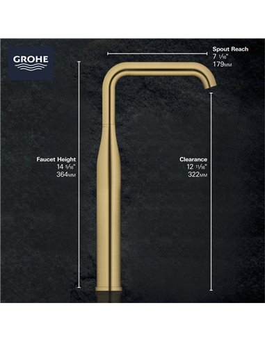 Grohe 23538 Essence New Single Hole Single-Handle Deck Mount Vessel Sink Faucet 4.5 L/min - 1.2 GPM