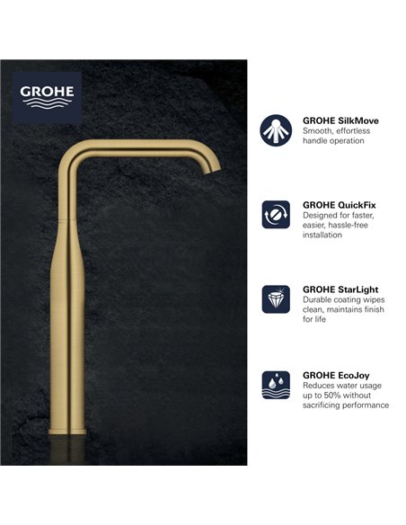 Grohe 23538 Essence New Single Hole Single-Handle Deck Mount Vessel Sink Faucet 4.5 L/min - 1.2 GPM