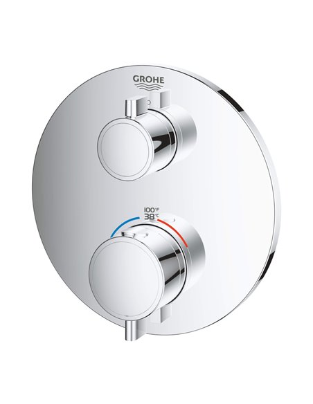 Grohe 24107 Grohtherm Single Function 2-Handle Thermostatic Valve Trim