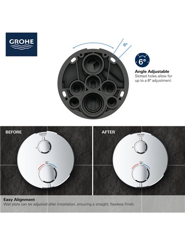 Grohe 24107 Grohtherm Single Function 2-Handle Thermostatic Valve Trim